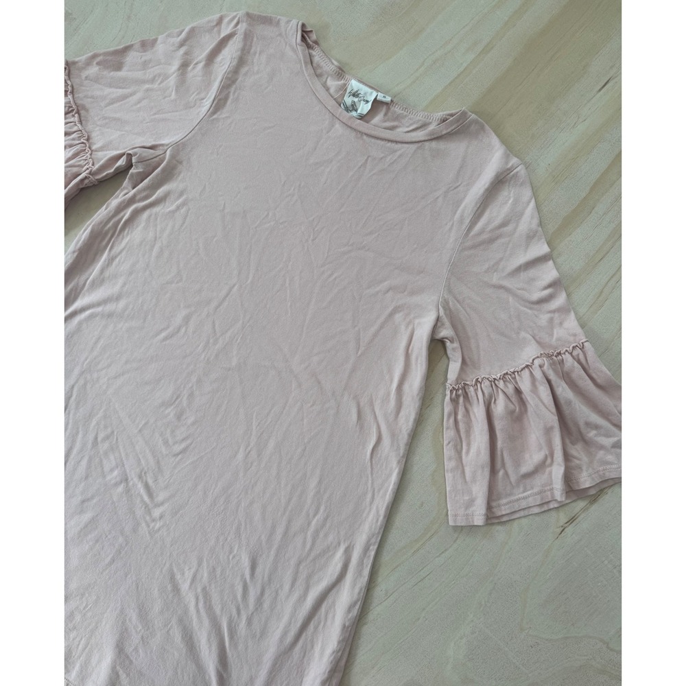 White Crow Pink‎ Bell Sleeve T-Shirt Dress – Women's XS Cotton Mini Dress